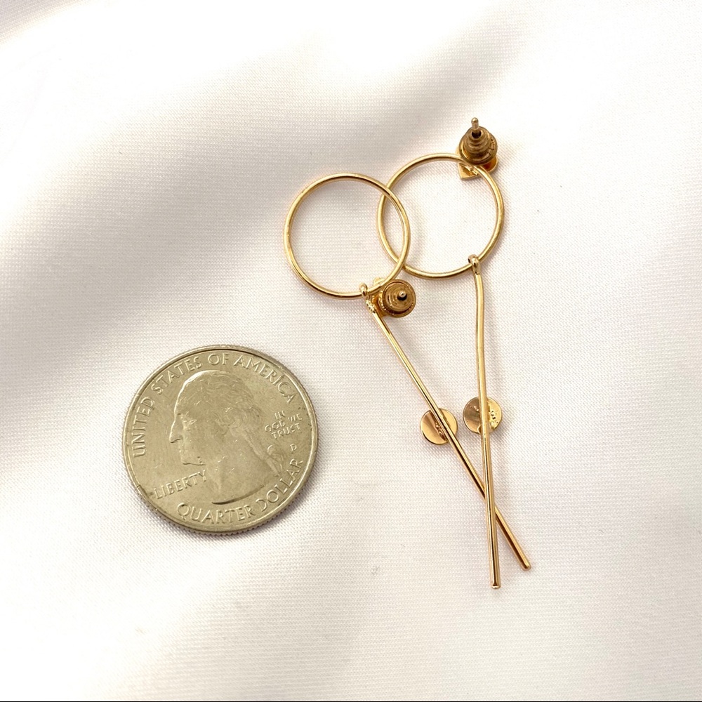 💕Last one Heart Drop Earrings Gold - Picture 3 of 5